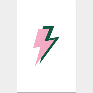 Pink and Green Lightning Posters and Art